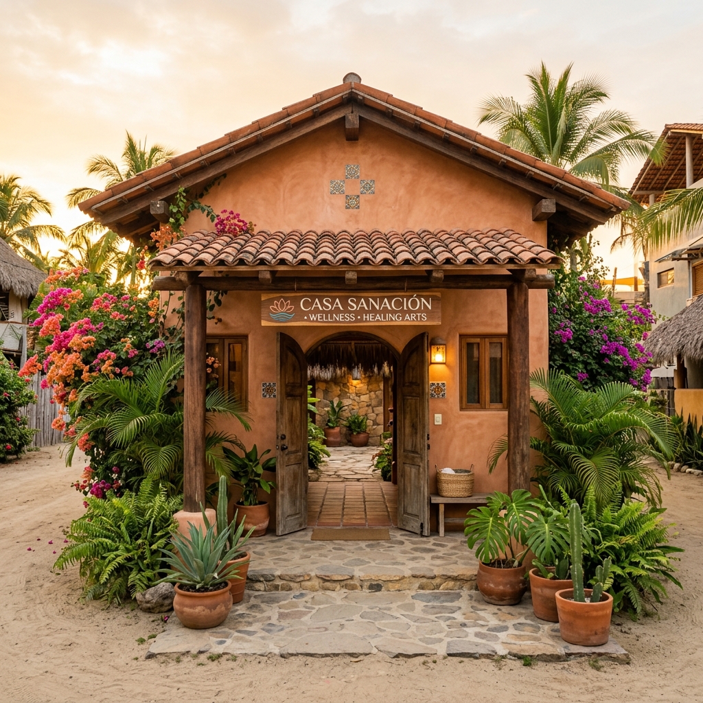 Exterior of Troncones Acupuncture clinic in Troncones, Guerrero, Mexico